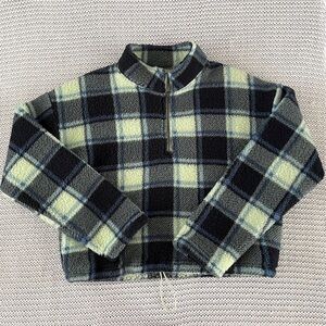 American Eagle Sherpa Plaid Quarter-Zip
